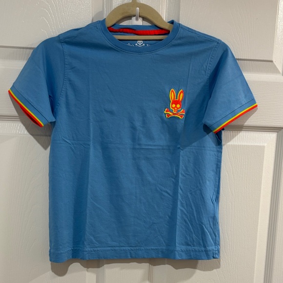 Psycho Bunny Kids' Sky Blue Tee with Vibrant Bunny Logo - Picture 1 of 3